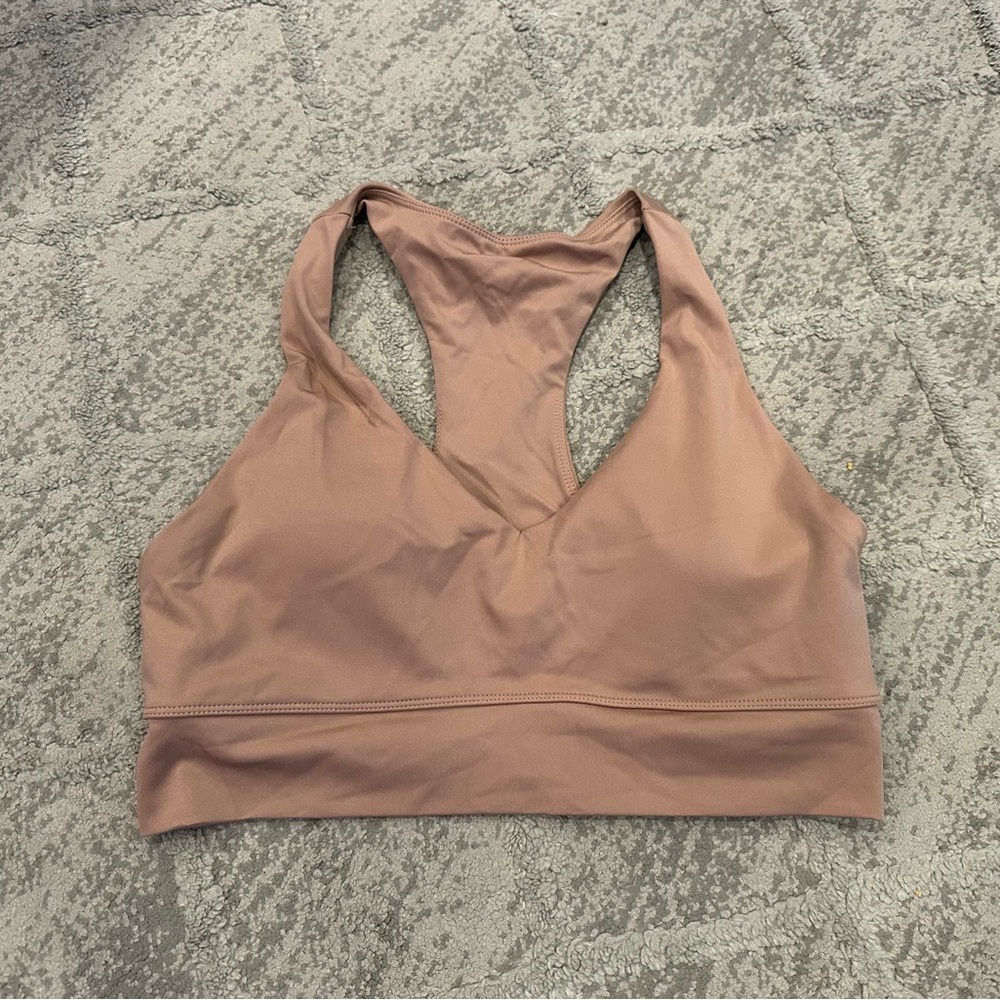 Balance Athletica Light Pink Vneck Sports Bra Medium M
